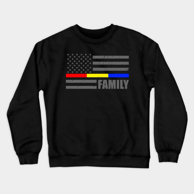 911 Dispatcher Flag - Thin Blue Line - Thin Red Line - Thin Gold Line Crewneck Sweatshirt by bluelinemotivation